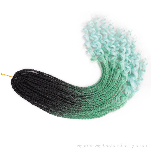 Vigorous 24 Inches11Color Ombre Braiding Hair Faux Locs Crochet Braids Soft Natural Soft Synthetic Hair Extension Goddess Locks